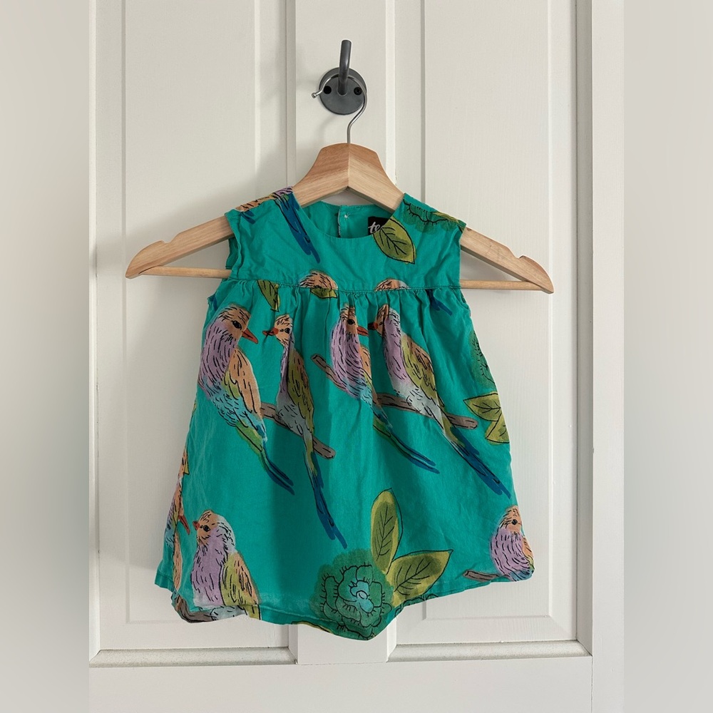 Tea Collection Colorful Parrot Print Kids Dress